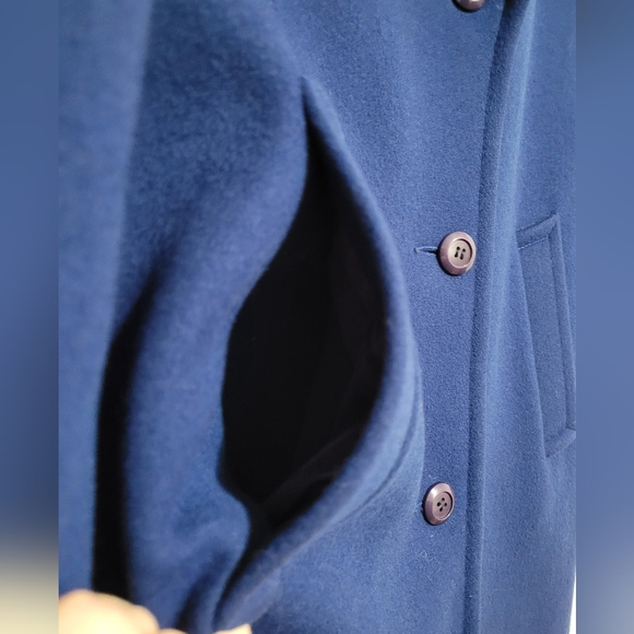 Royal Blue Long Winter Wool Coat - Picture 8 of 11